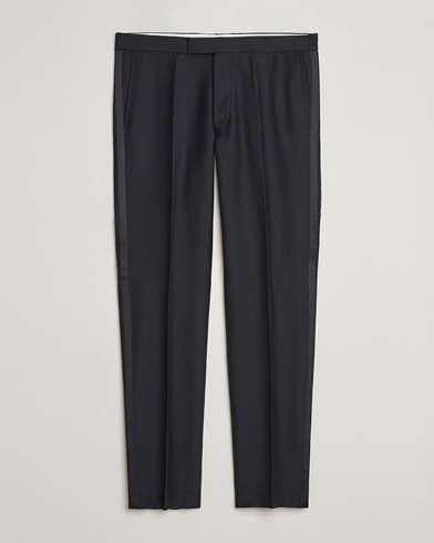 Oscar Jacobson Denz Wool Tuxedo Trousers Black – Zwart