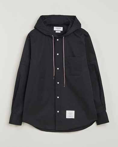 Thom Browne Long Sleeve Hooded Overshirt Black – Zwart