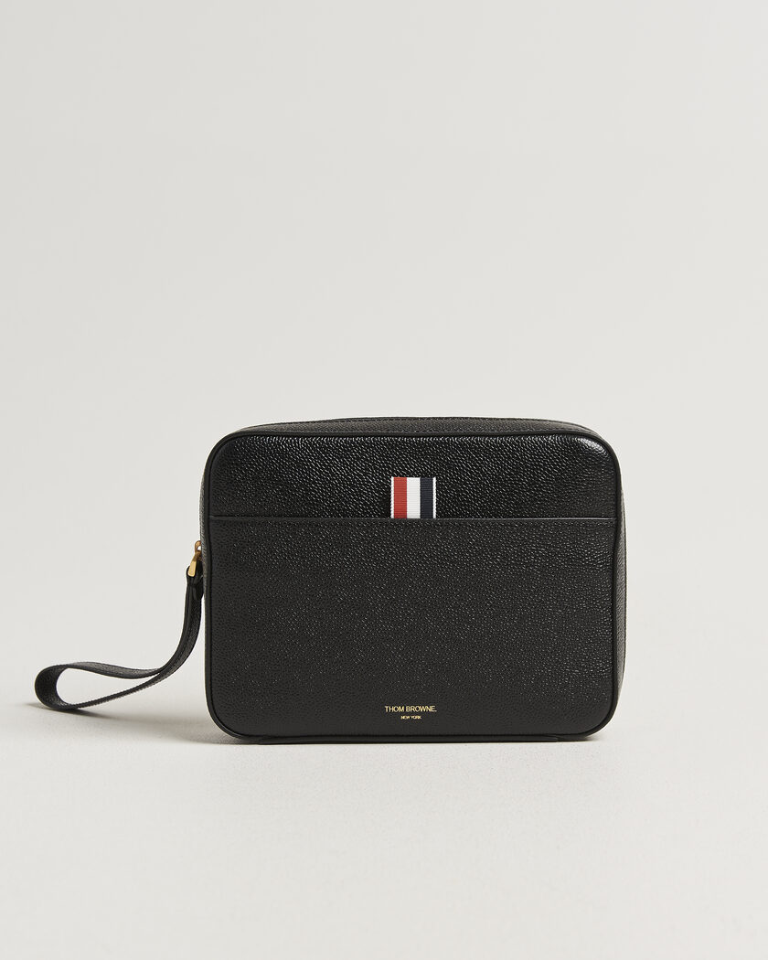 Thom Browne Pebble Grain Leather Bag Black – Zwart