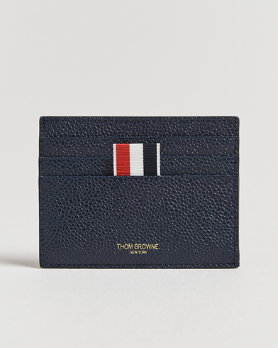 Thom Browne Pebble Grain Leather Cardholder Navy – Blauw