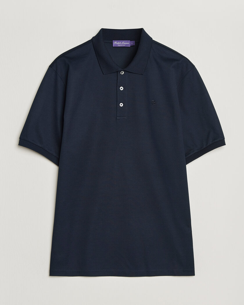 Moncler Contrast Rib Polo Navy | Man - CareOfCarl.nl