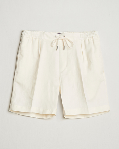 Ralph Lauren Purple Label Silk/Linen Drawstring Shorts Cream – Wit
