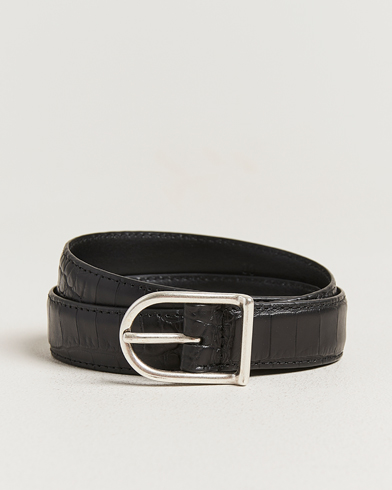 Anderson's Embossed 2,5cm Lether Belt Black – Zwart