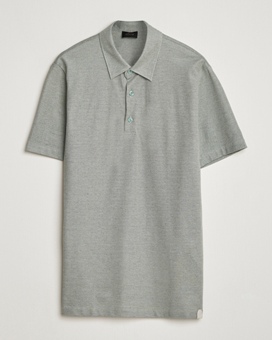 Brioni Short Sleeve Cotton Piquet Polo Light Green – Groen