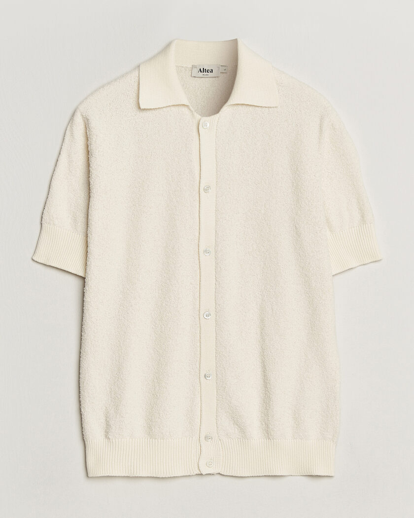 Altea Soft Boucle Resort Shirt Off White – Wit