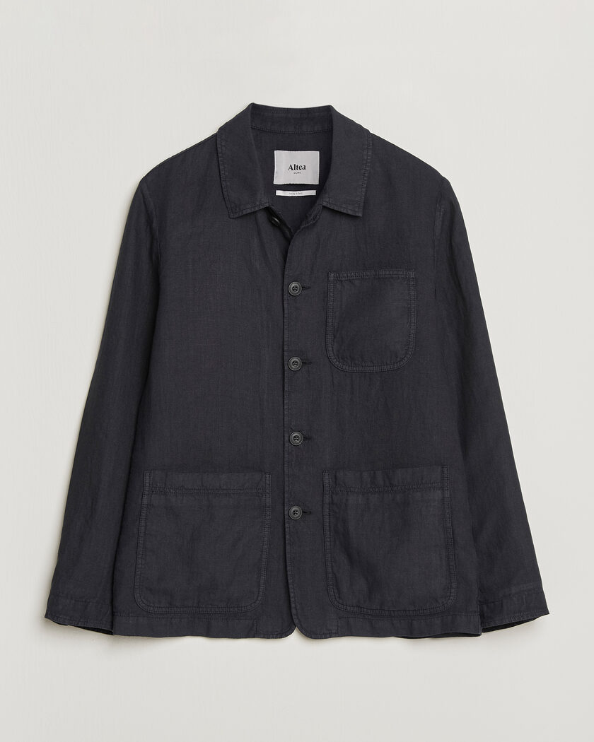 Altea Linen Chore Jacket Navy – Blauw