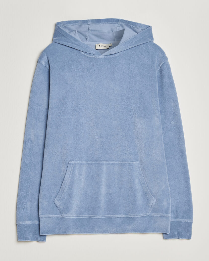 Altea Terry Cotton Hoodie Light Blue – Blauw