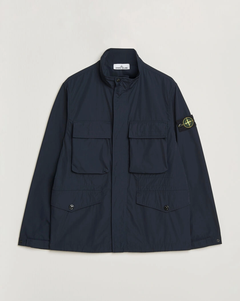 Stone Island Micro Twill Field Jacket Navy – Blauw