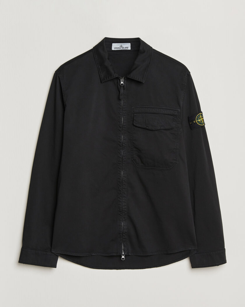Stone Island Nylon Metal Zip Overshirt Black | Man - CareOfCarl.nl