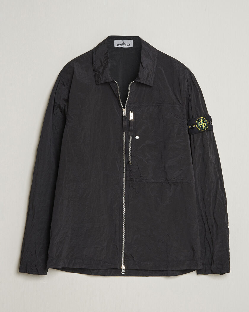 Stone Island Nylon Metal Zip Overshirt Black – Zwart