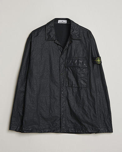 Stone Island Garment Dyed Nylon Zip Overshirt Black – Zwart