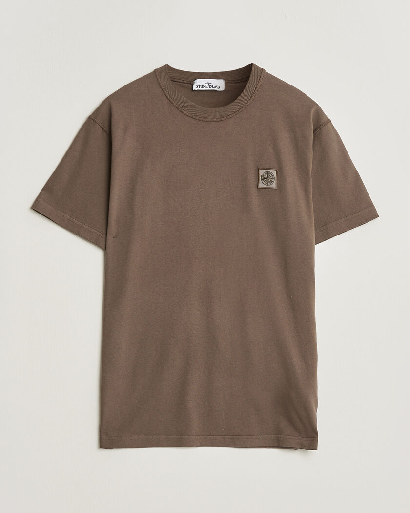 Stone Island Organic Cotton Fissato Effect T-Shirt Umber – Bruin