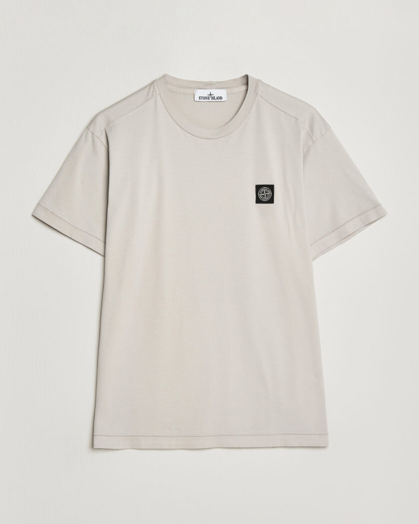 Stone Island Garment Dyed Cotton Jersey T-Shirt Pearl Grey – Grijs