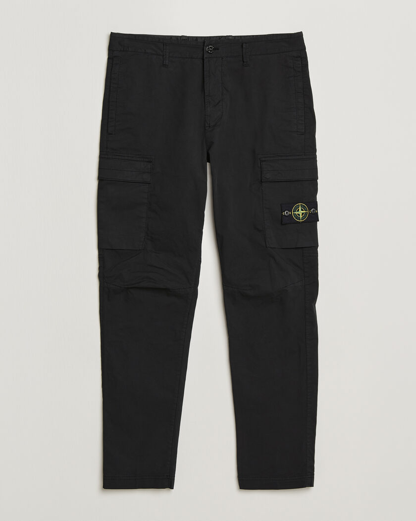 Stone Island Stretch Cotton Twill Cargo Trousers Black – Zwart