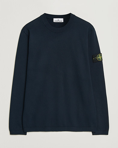 Stone Island Micro Stitch Soft Organic Cotton Crewneck Navy – Blauw
