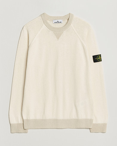 Stone Island Raw Hand Organic Cotton Raglan Crewneck Ivory – Wit