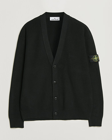 Stone Island Ribbed Soft Organic Cotton Cardigan Black – Zwart