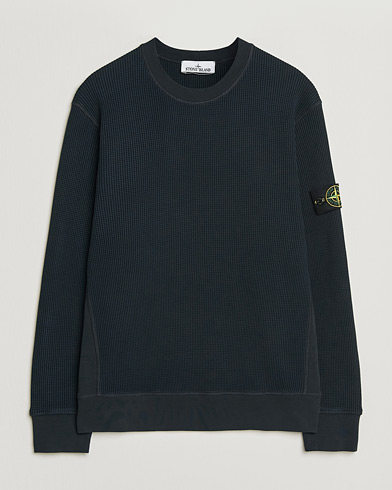 Stone Island Organic Cotton Waffle Fleece Sweatshirt Navy – Blauw
