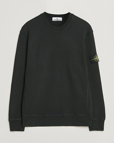 Stone Island Organic Cotton Waffle Fleece Sweatshirt Black – Zwart