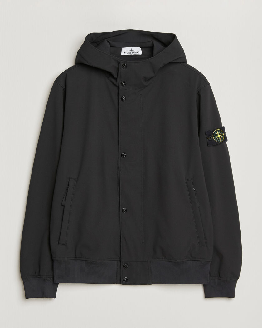 Stone Island Soft Shell Hooded Jacket Black – Zwart