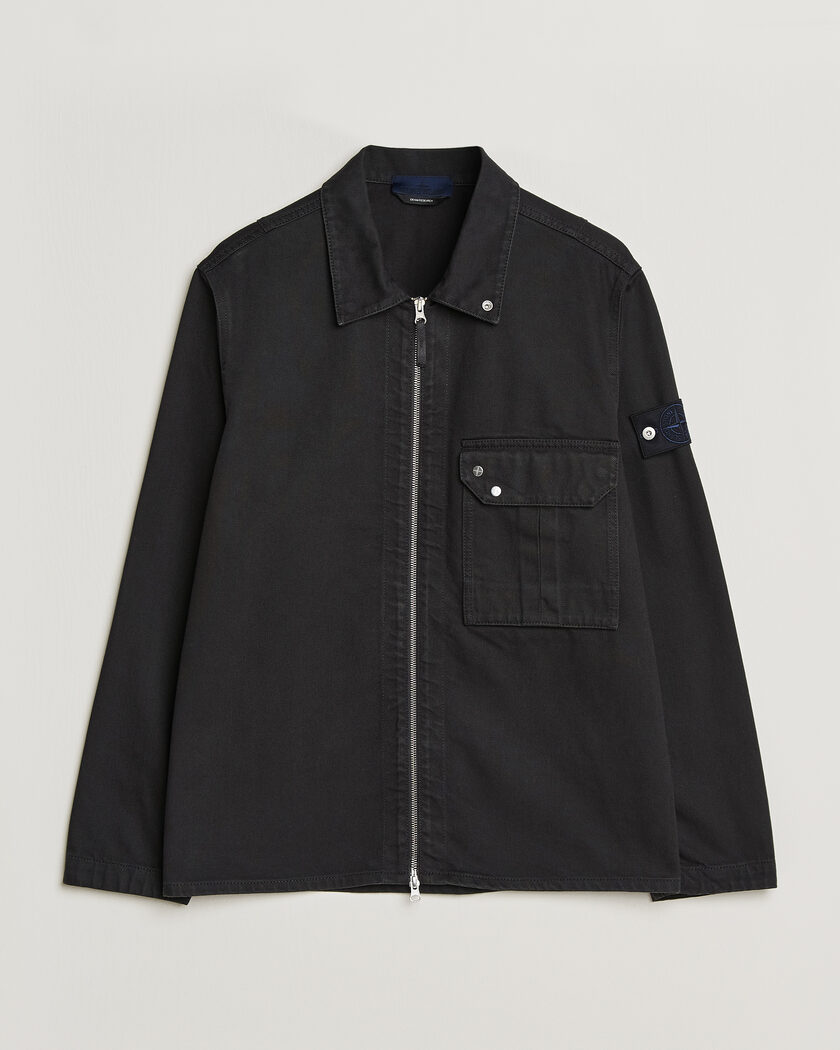 Stone Island Denim Zip Overshirt Black – Zwart