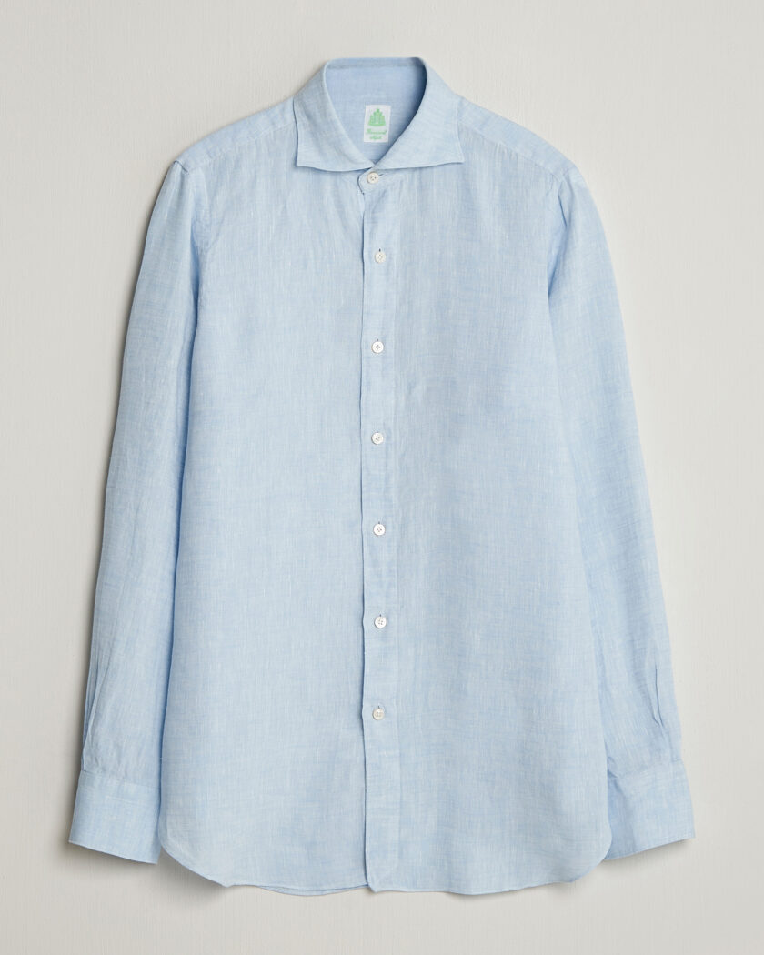 Finamore Napoli Gaeta Linen Shirt Light Blue – Blauw