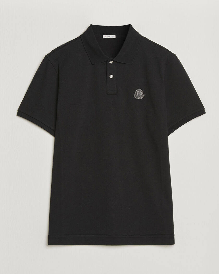 Moncler Contrast Rib Polo Black | Man - CareOfCarl.nl