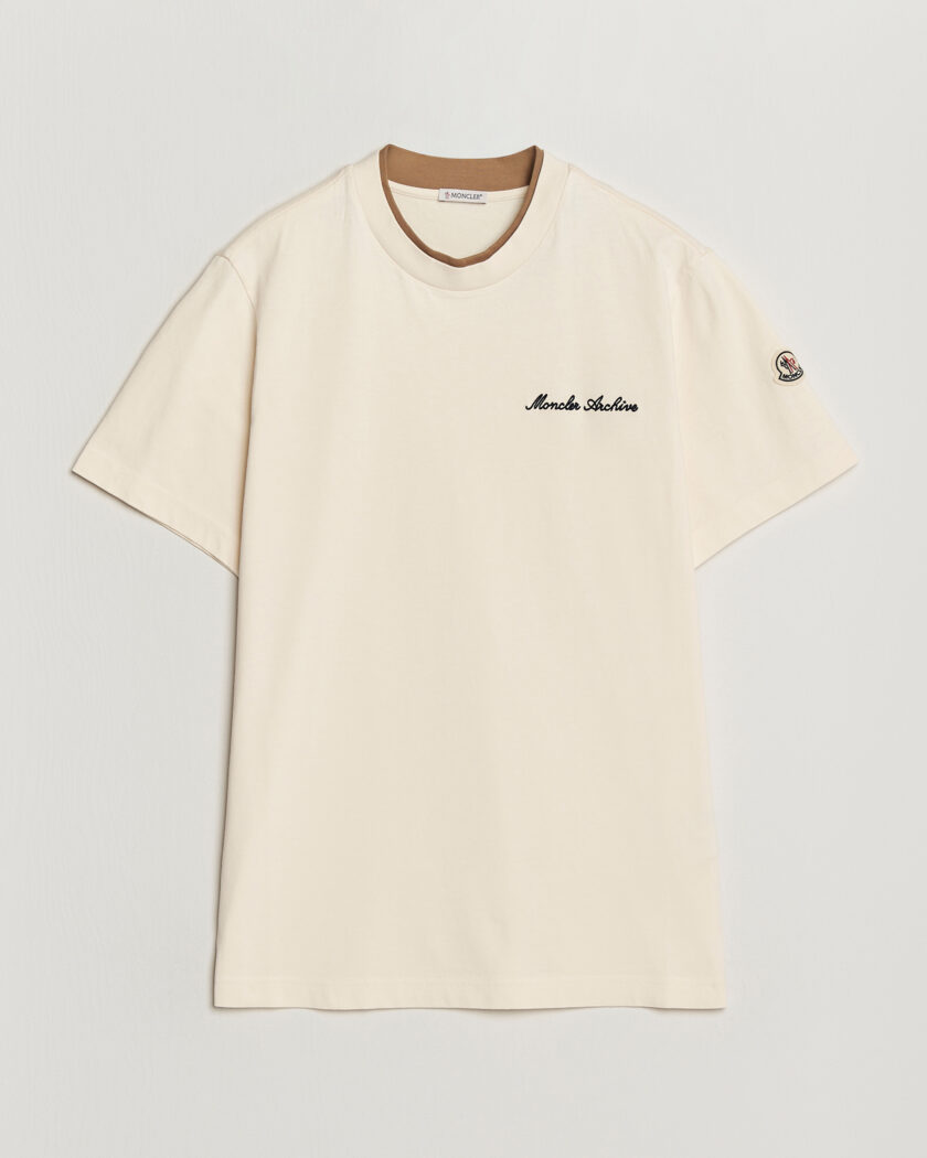 Moncler Signature Logo T-Shirt Off White – Wit