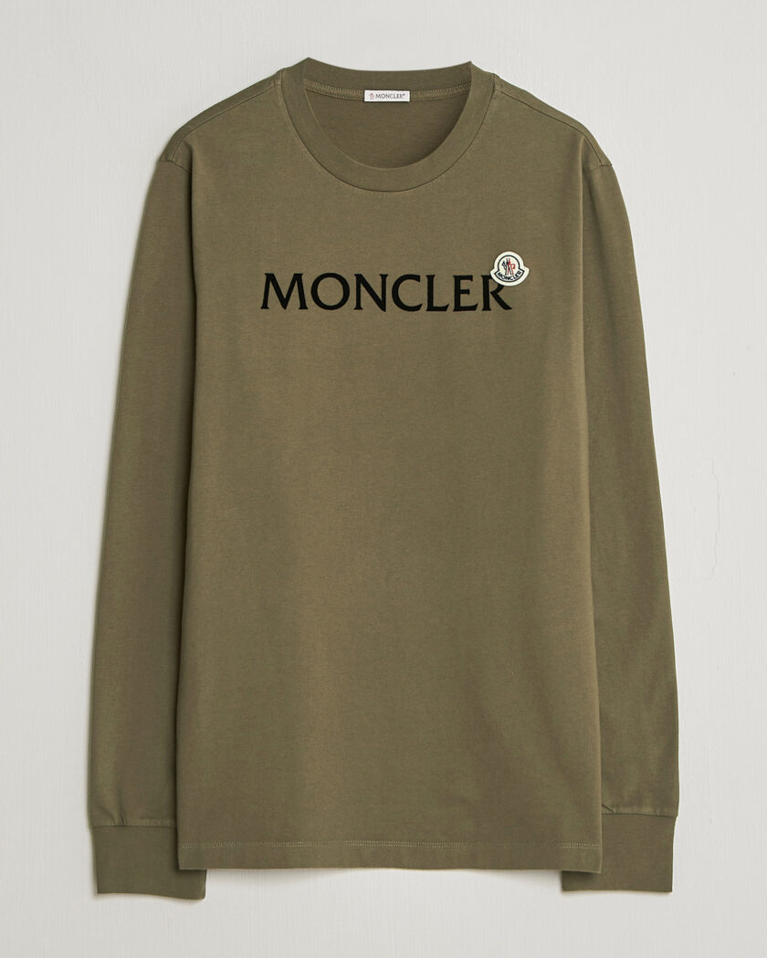 Moncler Lettering Logo Long Sleeve T-Shirt Desert – Groen