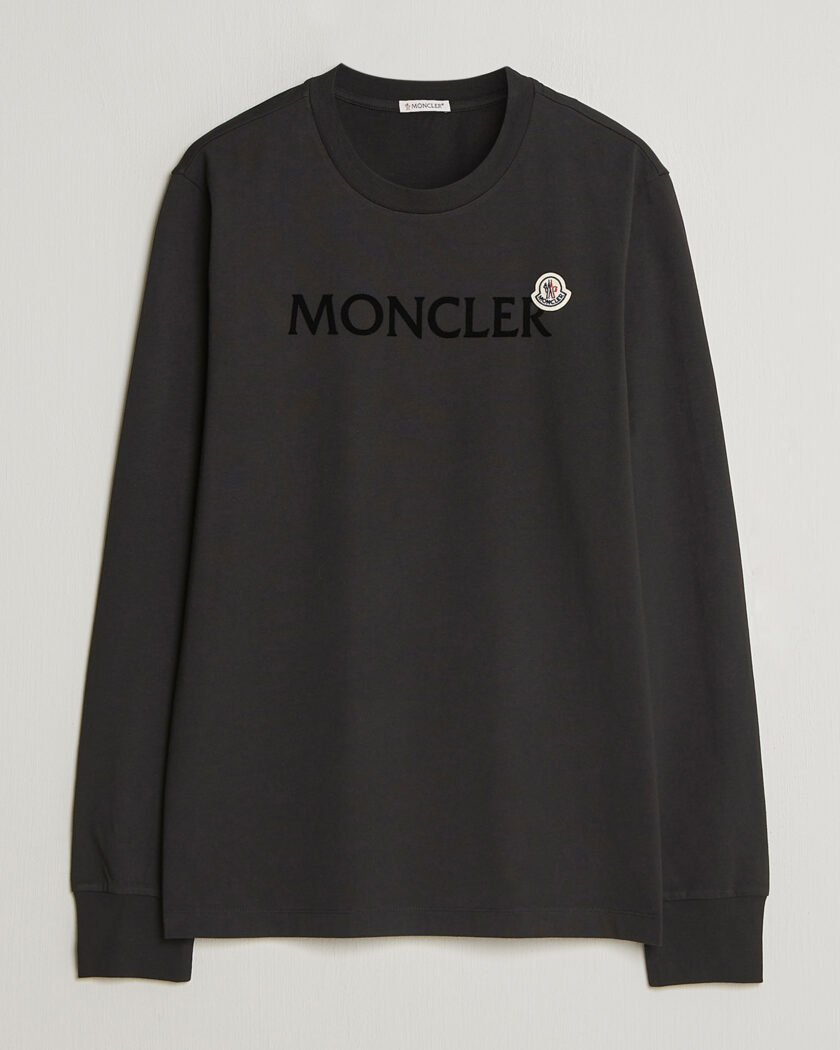 Moncler Lettering Logo Long Sleeve T-Shirt Black – Zwart