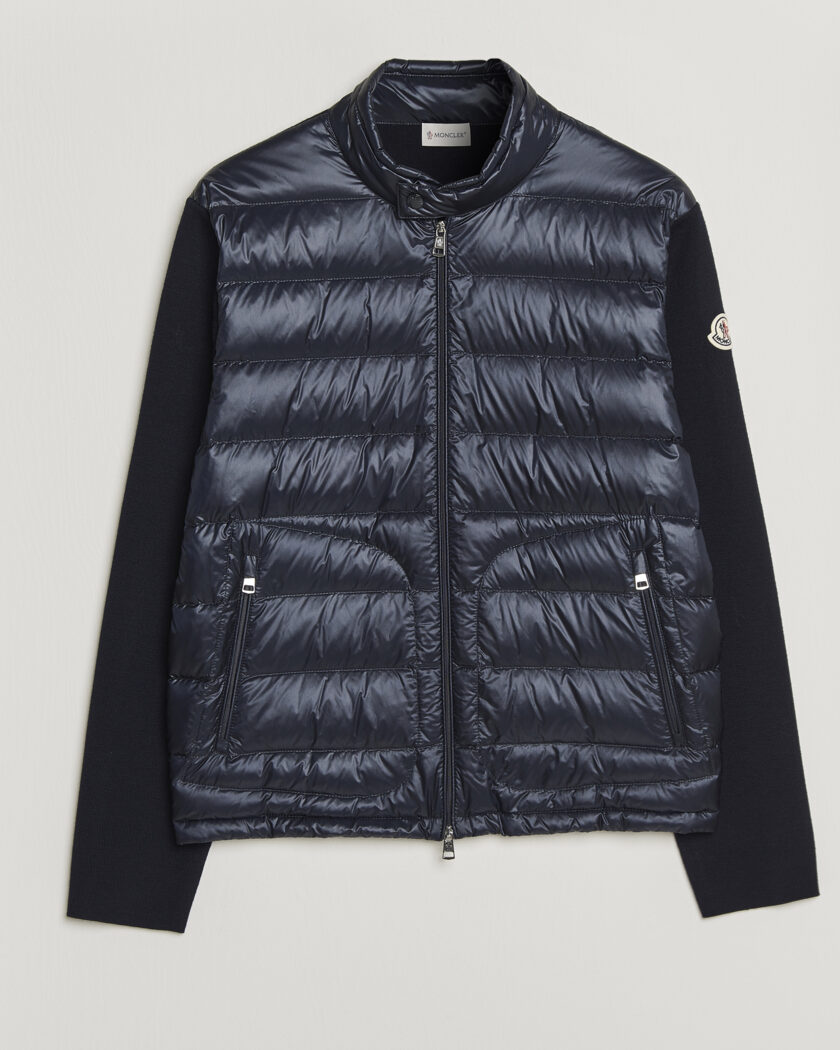 Moncler Hybrid Laque Zip Cardigan Navy – Blauw