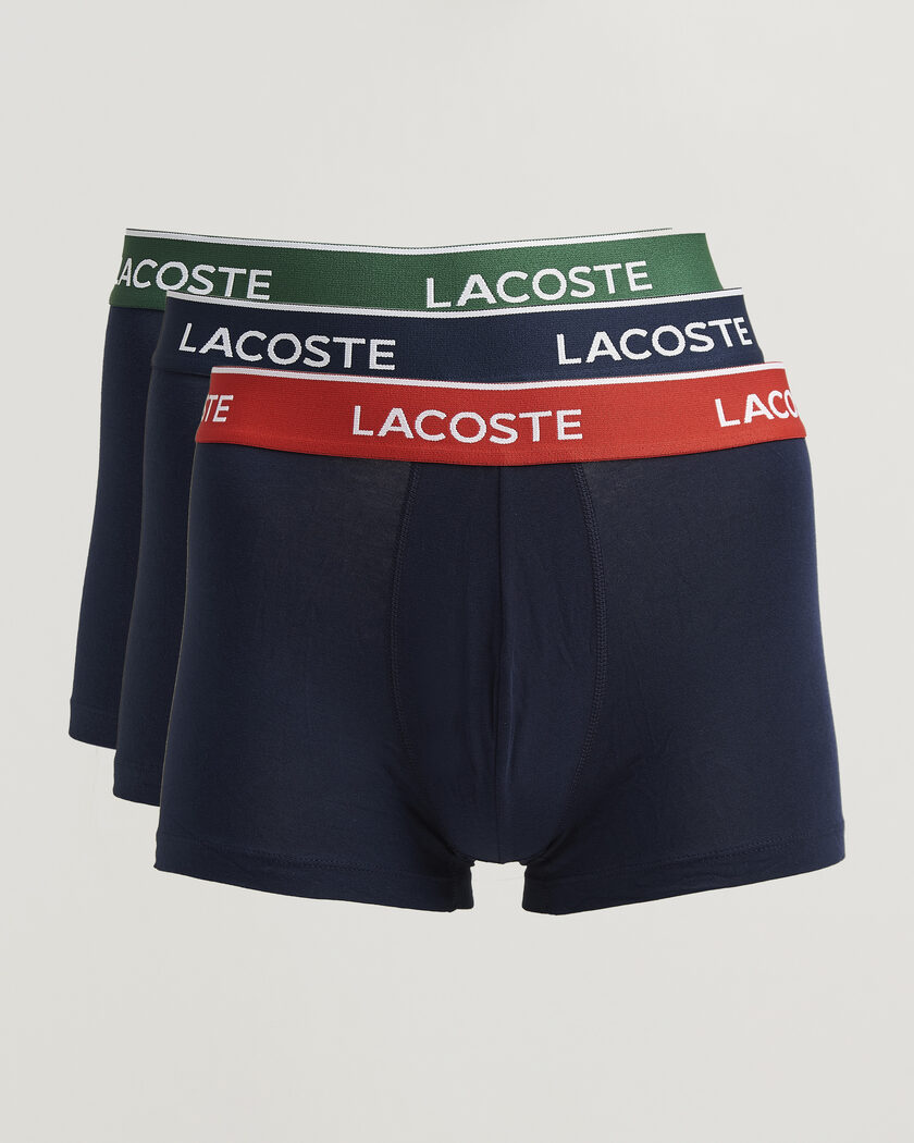Lacoste 3-Pack Stretch Cotton Trunks Navy Blue – Blauw