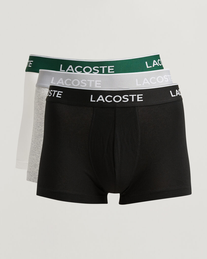 Lacoste 3-Pack Stretch Cotton Trunks Black/White/Grey – Meerkleurig