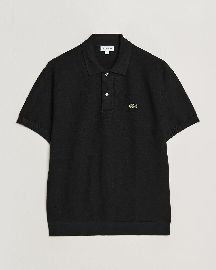 Lacoste Cotton Knitted Polo Black – Zwart