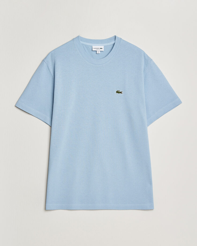 Lacoste Cotton/Linen Pique T-Shirt Light Blue – Blauw