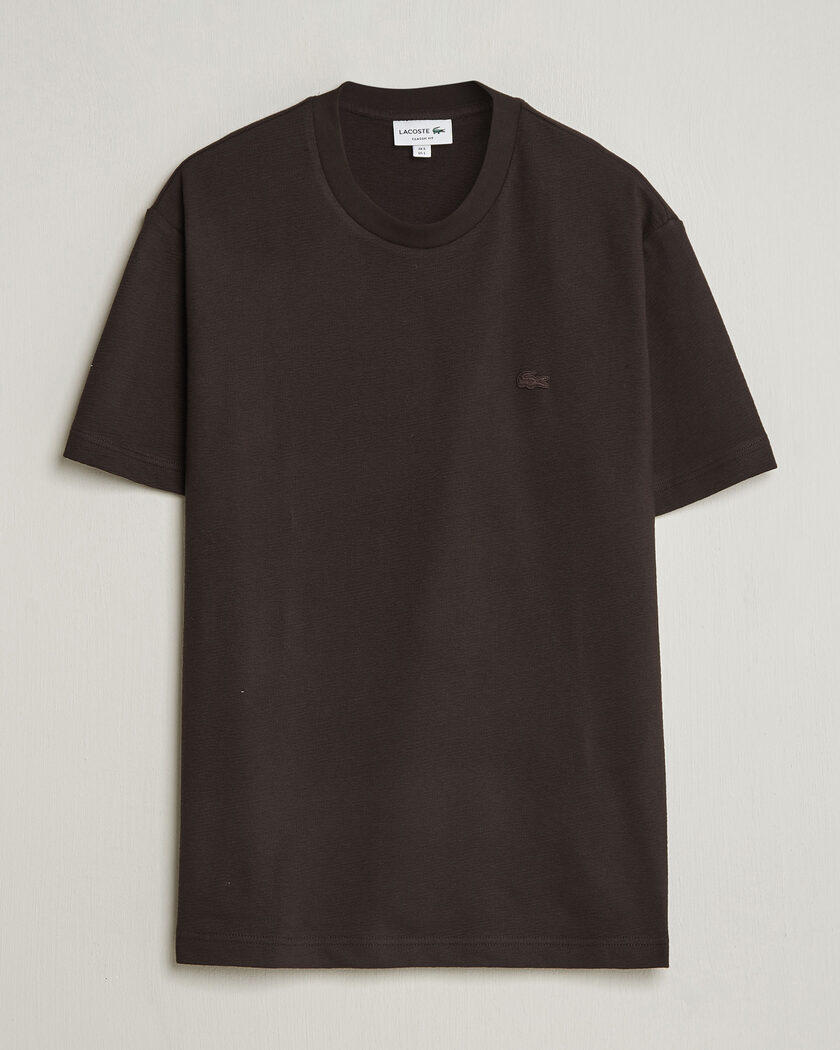 Lacoste Textured Cotton T-Shirt Buffalo Brown – Bruin