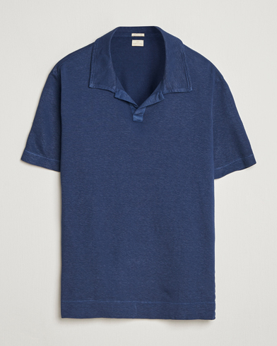 Massimo Alba Aruba Cotton/Linen Polo Midnight Blue – Blauw