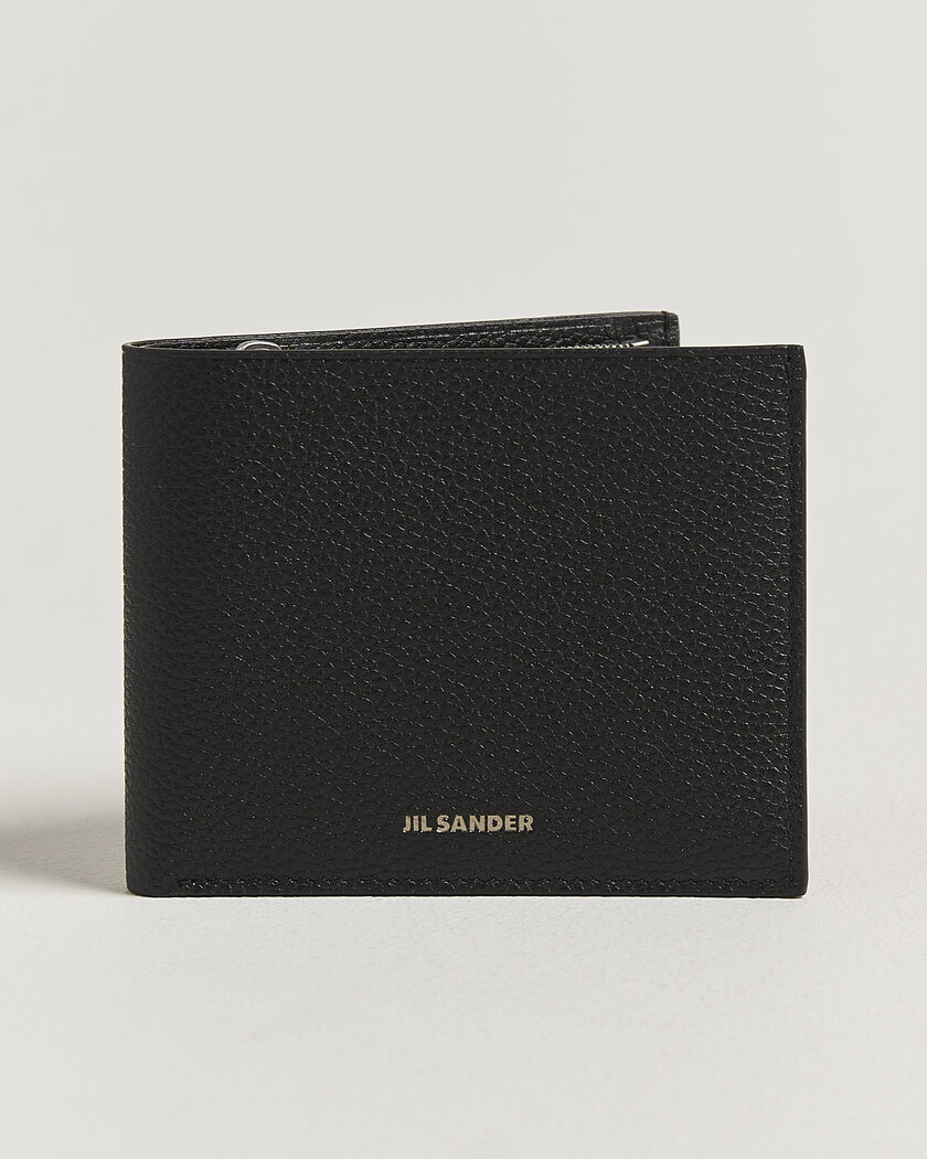 Jil Sander Grain Leather Zip Wallet Black – Zwart
