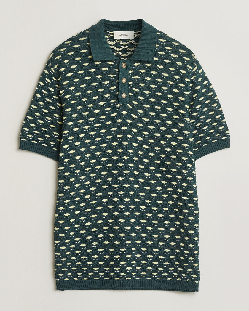 LES DEUX Esmay Shell Knitted Polo Sea Moss Green – Groen