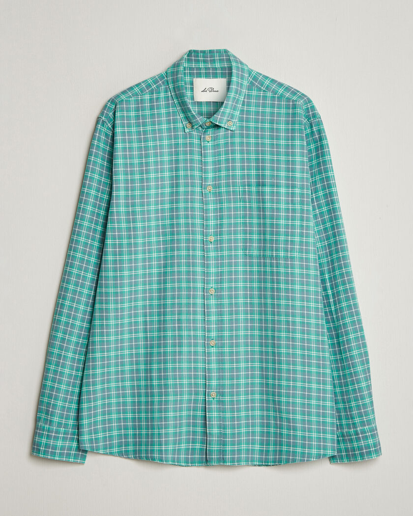 LES DEUX Kent Check Shirt Allure Blue – Groen