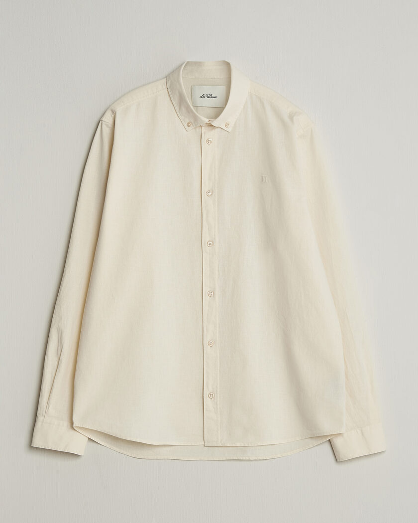 LES DEUX Konrad Cotton/Linen Shirt Eggnog White – Wit