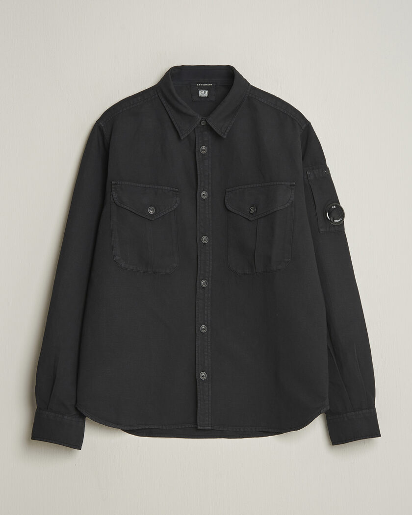 C.P. Company Cotton/Linen Pocket Shirt Black – Zwart