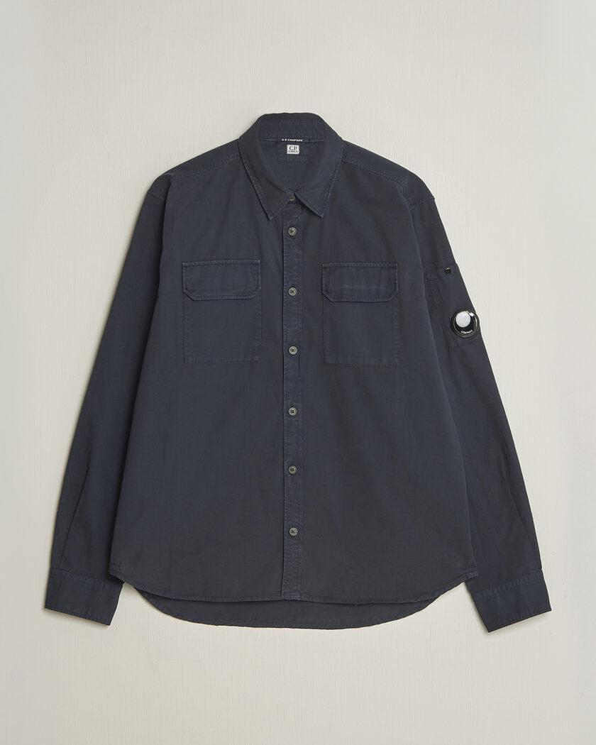 C.P. Company Organic Gabardine Pocket Shirt Navy – Blauw