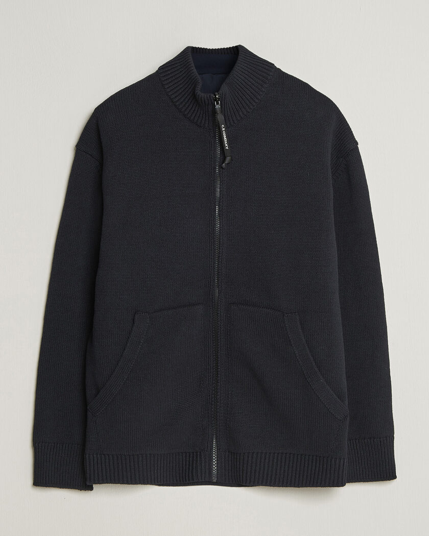 C.P. Company Cotton Mix 2 in 1 Knitted Sweater Navy – Blauw