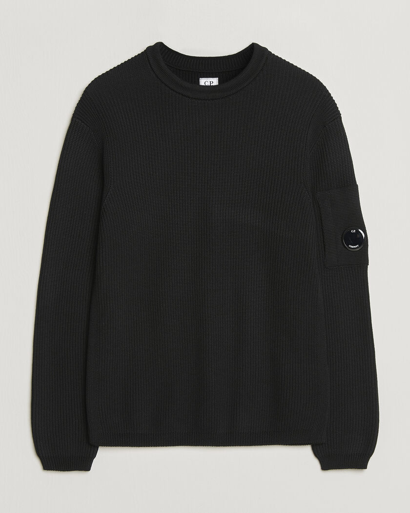 C.P. Company Sea Island Knitted Cotton Crewneck Black – Zwart