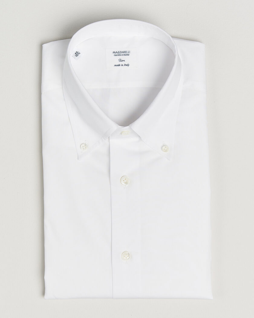 Mazzarelli Soft Cotton Button Down Shirt White – Wit