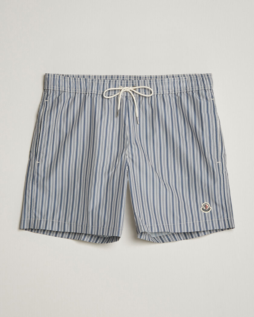 Moncler Nylon Swim Shorts Blue Stripe – Blauw