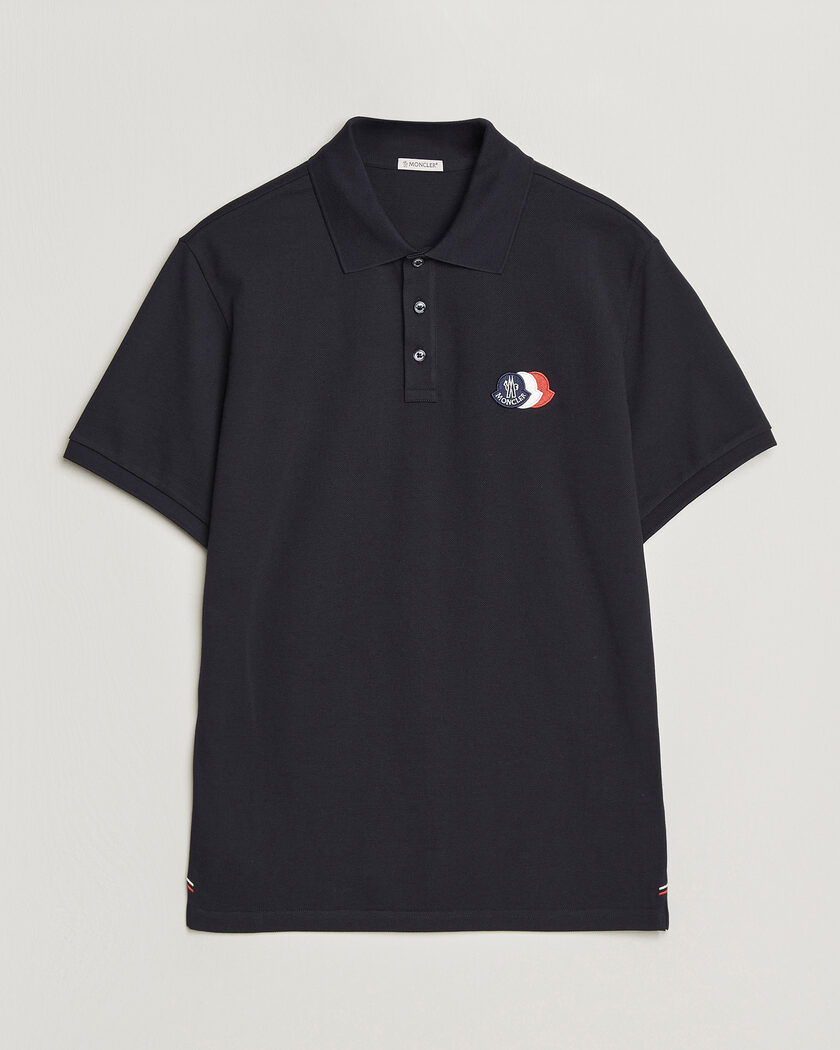 Moncler Tricolore Logo Polo Navy – Blauw
