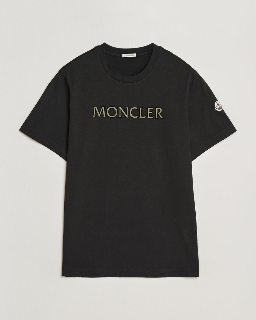 Moncler Flock Print Logo T-Shirt Black – Zwart