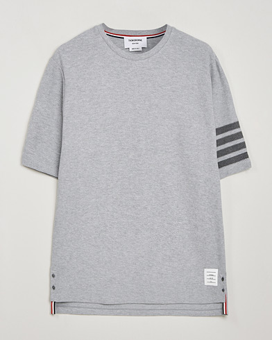 Thom Browne Textured Pique 4 Bar T-Shirt Pale Grey – Grijs